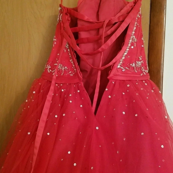 MB Bride Red Princess Prom Dress - Picture 5 of 6